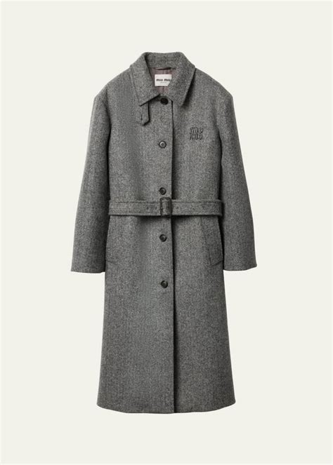 wool-blend jacquard coat miu miu|Miu Miu at Bergdorf Goodman.